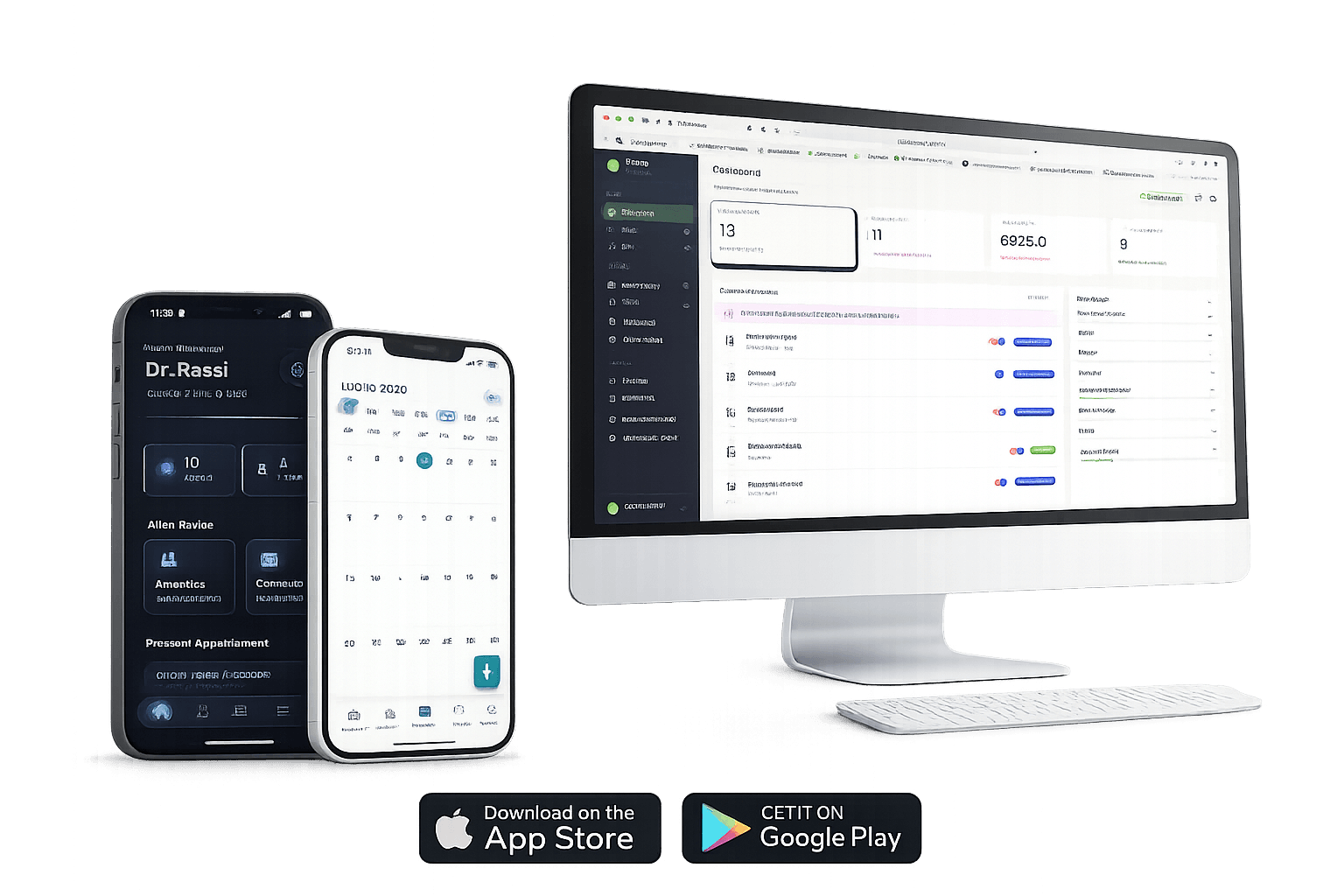 mockup di un'app gestionale realizzata da trama